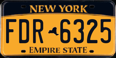 NY license plate FDR6325