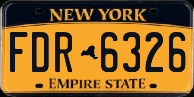 NY license plate FDR6326