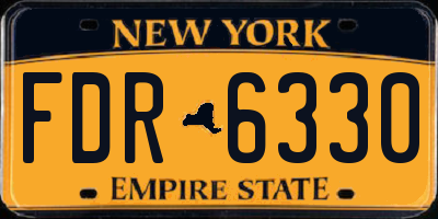 NY license plate FDR6330
