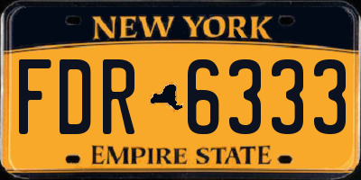 NY license plate FDR6333