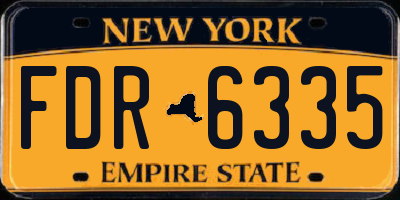 NY license plate FDR6335