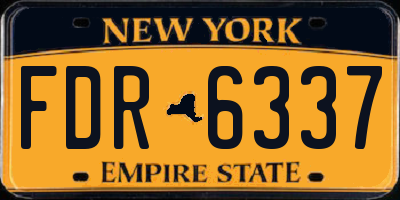 NY license plate FDR6337