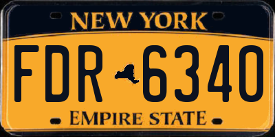 NY license plate FDR6340