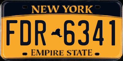 NY license plate FDR6341