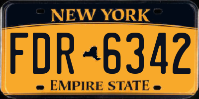 NY license plate FDR6342