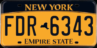 NY license plate FDR6343
