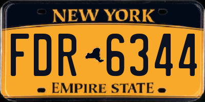 NY license plate FDR6344