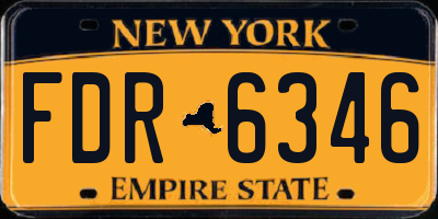 NY license plate FDR6346