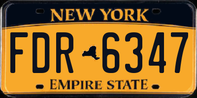 NY license plate FDR6347