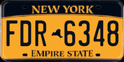 NY license plate FDR6348