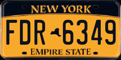 NY license plate FDR6349