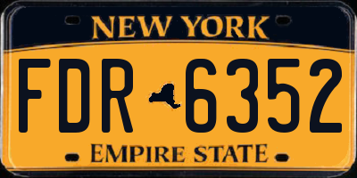 NY license plate FDR6352