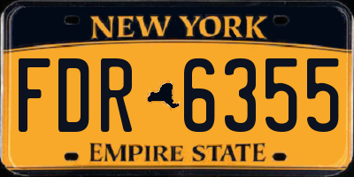 NY license plate FDR6355