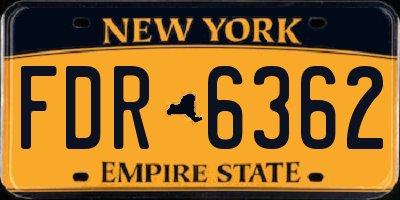 NY license plate FDR6362