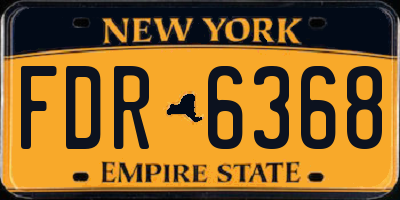 NY license plate FDR6368