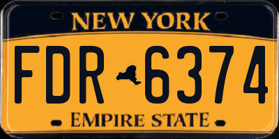 NY license plate FDR6374