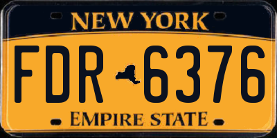 NY license plate FDR6376