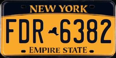 NY license plate FDR6382