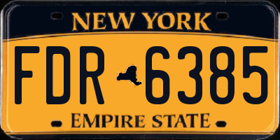 NY license plate FDR6385