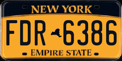 NY license plate FDR6386