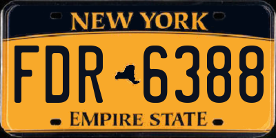 NY license plate FDR6388