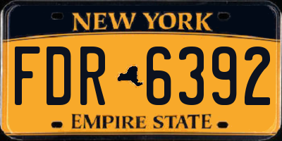 NY license plate FDR6392