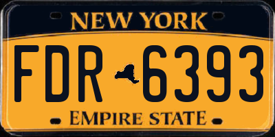 NY license plate FDR6393