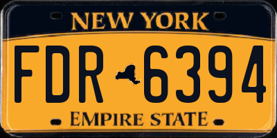NY license plate FDR6394