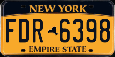 NY license plate FDR6398