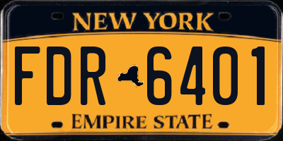 NY license plate FDR6401