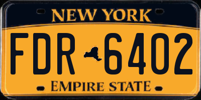 NY license plate FDR6402