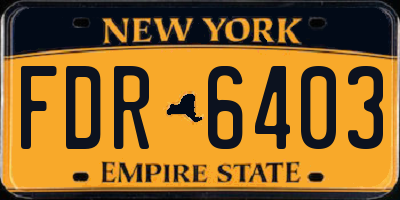 NY license plate FDR6403