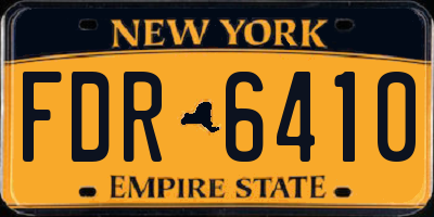 NY license plate FDR6410
