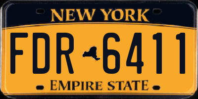 NY license plate FDR6411