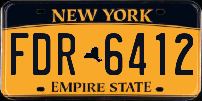 NY license plate FDR6412