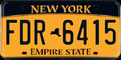 NY license plate FDR6415