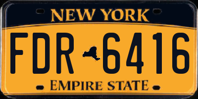 NY license plate FDR6416
