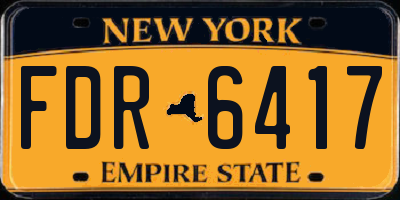 NY license plate FDR6417