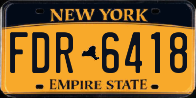 NY license plate FDR6418