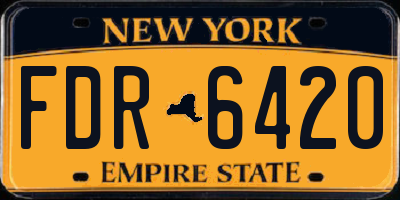 NY license plate FDR6420