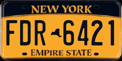 NY license plate FDR6421