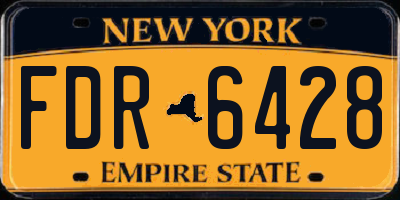 NY license plate FDR6428