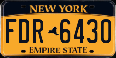 NY license plate FDR6430