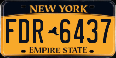 NY license plate FDR6437