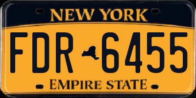 NY license plate FDR6455