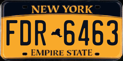 NY license plate FDR6463