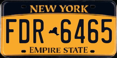 NY license plate FDR6465