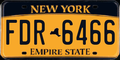 NY license plate FDR6466