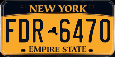 NY license plate FDR6470