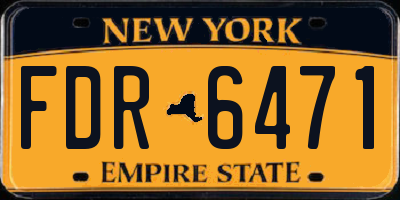 NY license plate FDR6471